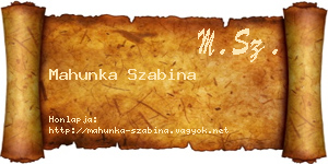 Mahunka Szabina névjegykártya